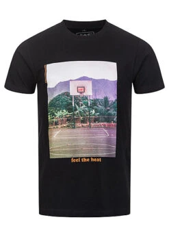 Mister Tee Herren T-Shirt Fell The Heat Print Schwarz