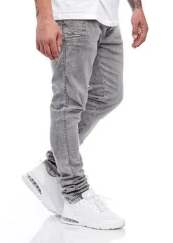 Indicode Herren Jeans Hose 5-Pockets Washed Look Vintage Grau -Stilreich Geschäft 21110117 2