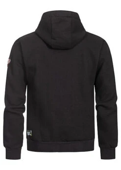 Geographical Norway Herren Zip-Hoodie Kapuze 2-Pockets Patches Vorne Schwarz -Stilreich Geschäft 21110299 2