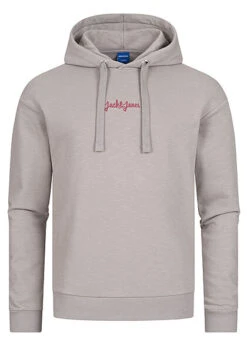 Jack & Jones Jack And Jones Herren Better Cotton Hoodie Mit Kapuze & Logo Stickerrei Alloy Grau