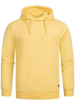Indicode Herren Basic Hoodie Mit Kapuze In Trendiger Sommer Farbe Pale Banana Gelb