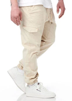 Indicode Herren Cargohose 6-Pockets Bündchen Am Beinabschluss Fog Beige -Stilreich Geschäft 22020732 2
