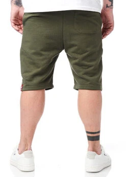 Alpha Industries Herren Basic Shorts Mit Logo Und 3-Pockets Olive Grün -Stilreich Geschäft 22030355 2