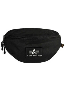Alpha Industries Herren Bauchtasche Gürteltasche Mit Zipper Logo Patch Schwarz