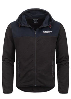 Geographical Norway Herren Zip-Hoodie Mit 2-Pockets Logo Print Navy Blau Schwarz