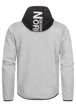 Geographical Norway Herren Zip-Hoodie Mit 2-Pockets Logo Print Schwarz Hell Grau -Stilreich Geschäft 22030523 2