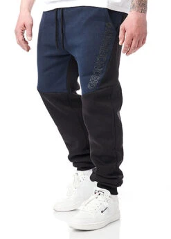 Geographical Norway Herren 2-Tone Jogginghose 2-Pockets Schwarz Navy Blau -Stilreich Geschäft 22030528 2