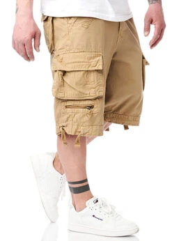 Geographical Norway Herren Kurze Cargohose Inkl. Gürtel 6-Pockets Beige -Stilreich Geschäft 22030538 2