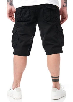 Geographical Norway Herren Bermuda Shorts Cargohose 6-Pockets Inkl. Gürtel Schwarz -Stilreich Geschäft 22030540 3