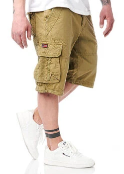 Geographical Norway Herren Bermuda Shorts Cargohose 6-Pockets Inkl. Gürtel Grün -Stilreich Geschäft 22030541 2