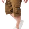 Geographical Norway Herren Bermuda Shorts Cargohose 6-Pockets Inkl. Gürtel Khaki