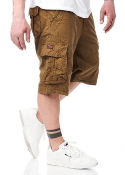 Geographical Norway Herren Bermuda Shorts Cargohose 6-Pockets Inkl. Gürtel Khaki -Stilreich Geschäft 22030542 2