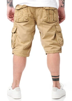 Geographical Norway Herren Bermuda Shorts Cargohose 6-Pockets Inkl. Gürtel Beige -Stilreich Geschäft 22030543 3