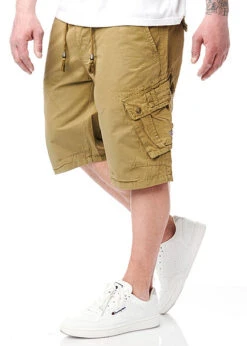 Geographical Norway Herren Bermuda Shorts Cargohose 6-Pockets Tunnelzug Grün