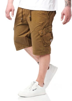 Geographical Norway Herren Bermuda Shorts Cargohose 6-Pockets Tunnelzug Khaki