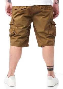 Geographical Norway Herren Bermuda Shorts Cargohose 6-Pockets Tunnelzug Khaki -Stilreich Geschäft 22030546 3