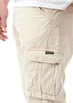 Indicode Herren Cargo Jeans Hose Inkl. Gürtel 6-Pockets Nebel Beige -Stilreich Geschäft 22030955 3