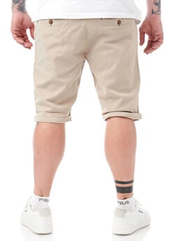 Indicode Herren Bermuda Shorts 4-Pockets Inkl. Gürtel & Beinumschlag Greige Beige -Stilreich Geschäft 22040727 2