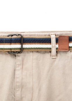 Indicode Herren Bermuda Shorts 4-Pockets Inkl. Gürtel & Beinumschlag Greige Beige -Stilreich Geschäft 22040727 3