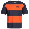 Champion Herren T-Shirt Colorblock Und Logo Navy Blau Rot