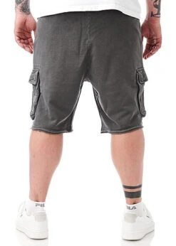 ONLY & SONS Herren Cargo Sweat Shorts 4-Pockets Tunnelzug Schwarz D. Grau -Stilreich Geschäft 22050200 2