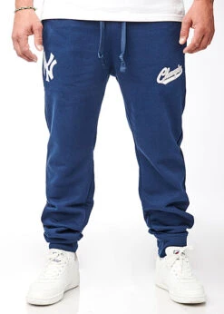 Champion Herren New York Yankees MLB Sweat Pants Hose 2-Pockets Pageant Blau