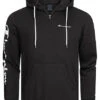 Champion Herren Half-Zip Hoodie Mit Kapuze Und Kängurutasche Schwarz