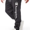 Champion Herren Sweat Pants Jogginghose 2-Pockets Logo Print Schwarz