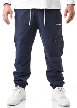 Champion Herren Joggingshose Mit Gummibund Und Zip-Pocket Navy Blau