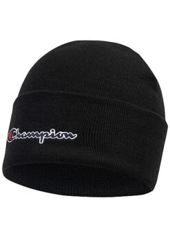 Champion Herren Beanie Mütze Mit Logo Vorn Schwarz