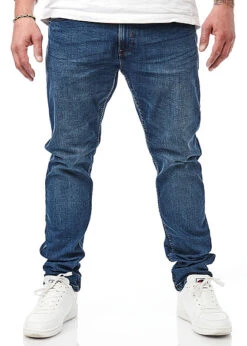 Indicode Herren Jeans Hose Mit 5-Pockets Retro Navy Blau