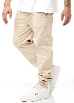 Seventyseven Lifestyle Herren Jeans Hose 4-Pockets Kordelzug Sand Beige