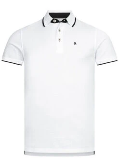 Jack & Jones Jack And Jones Herren NOOS Polo Shirt T-Shirt M. Kontrast Farbe Weiss