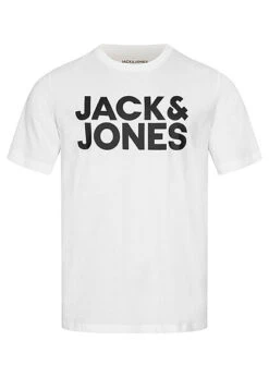 Jack & Jones Jack And Jones Herren NOOS T-Shirt Mit Logo Print Weiss Schwarz