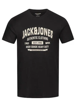 Jack & Jones Jack And Jones Herren NOOS T-Shirt Mit Logo Print Schwarz Weiss