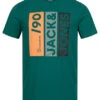 Jack & Jones Jack And Jones Herren T-Shirt Mit Streifen Logo Print Storm Grün
