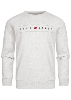 Stilreich Geschäft 19 Jack & Jones Jack And Jones Herren Pullover Sweater Mit Logo Print Weiss