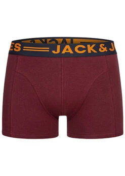 Jack & Jones Jack And Jones Herren NOOS 3-Pack Boxershorts Mit Logo Print Burgundy Mehrfarbig -Stilreich Geschäft 23030142 2