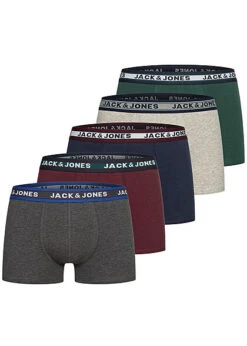 Jack & Jones Jack And Jones Herren NOOS 5-Pack Boxershorts In Versch. Farben Grün Grau Blau Rot
