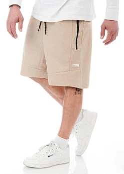 Jack & Jones Jack And Jones Herren Sweat Shorts Mit Zip-Tasche Und Tunnelzug Oxford Tan Beige