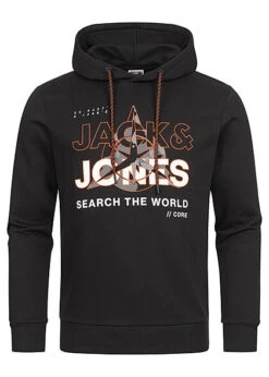 Stilreich Geschäft 11 Jack & Jones Jack And Jones Herren Hoodie Kapuzenpullover Mit Logo Print Schwarz
