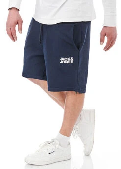 Jack & Jones Jack And Jones Herren Shorts Kurze Hose Mit Logo Print Und 2-Pockets Navy Blazer Blau