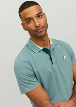 Jack & Jones Jack And Jones Herren Polo Shirt T-Shirt Mit Knopfleiste Trellis Grün -Stilreich Geschäft 23030354 2