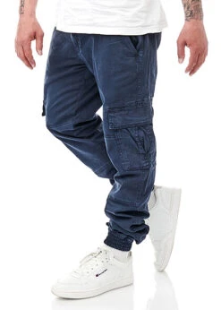 Urban Classics Herren Twill Cargo Jogginghose Midnight Navy Blau