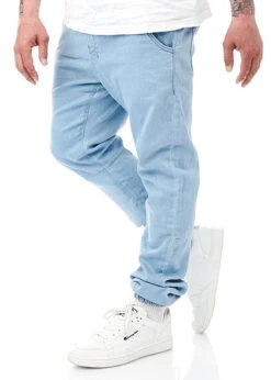 Urban Classics Herren Denim Jogginghose Light Washed-Look Hell Blau