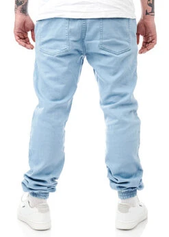 Urban Classics Herren Denim Jogginghose Light Washed-Look Hell Blau -Stilreich Geschäft 23040025 2