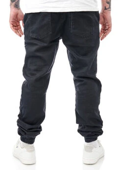 Urban Classics Herren Denim Jogginghose Washed-Look Schwarz -Stilreich Geschäft 23040026 2