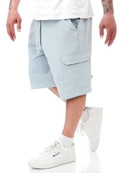 Urban Classics Herren Organic Cargo Sweat Shorts Summer Blue Blau