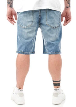 Urban Classics Herren Shorts Relaxed Fit Jeans 4-Pockets Light Destroyed Washed Blau -Stilreich Geschäft 23040031 2