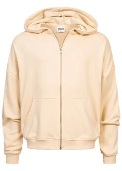Urban Classics Herren 90's Zip-Hoodie Mit 2-Pockets Softseagrass Beige